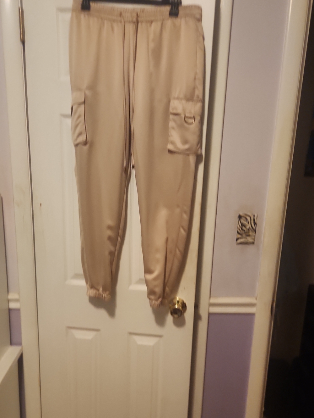 Jennifer Lopez Tan Cargo Jogger Pants